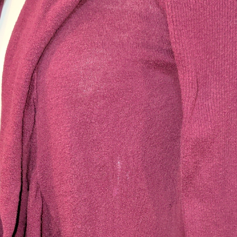 Cashmere Blend Purple Ruffle Front Sweater - Picture 2 of 8